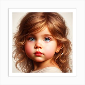 Little Girl With Blue Eyes 1 Art Print