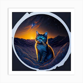 Cat Colored Sky (18) Art Print