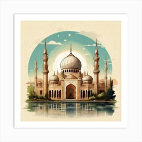 Firefly Elegant Mosque Illustration Reflecting Islamic Heritage 91718 Art Print