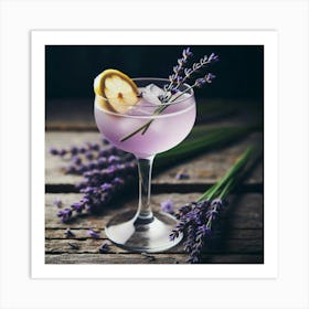 Cocktail With Lavender Art Print