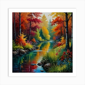 Colorful Nature Painting Art Print 1 Art Print