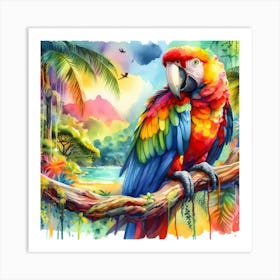 Colorful Parrot 3 Art Print