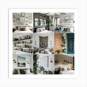 Collage Of Pictures Of A Bedroom Art Print