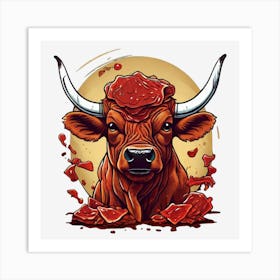 Bull With Horns Art Print