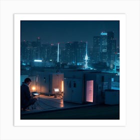 Cityscape At Night 2 Art Print