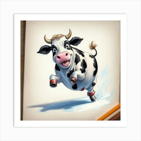 Cartoon Cow 11 Art Print