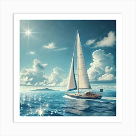 Sailboat In The Ocean 1 Affiche