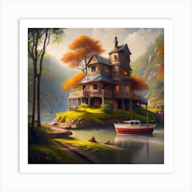 House On The Lake Art Print