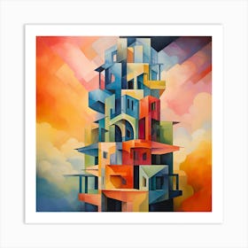 Tower Of Buildings Art Print