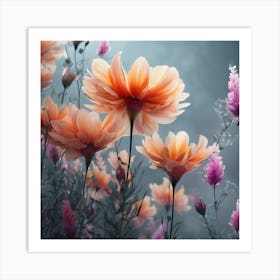 Cosmos Flowers 3 Art Print