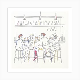 People At A Bar 1 Art Print