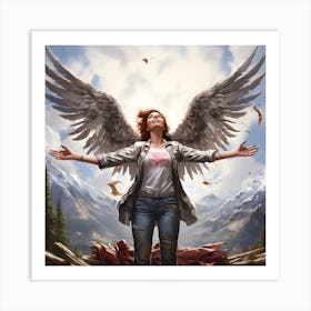 Angel Of The Mountains Art Print