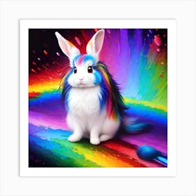 Rainbow Rabbit Art Print