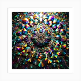 Old School Cd S As Abstract Art Art Print