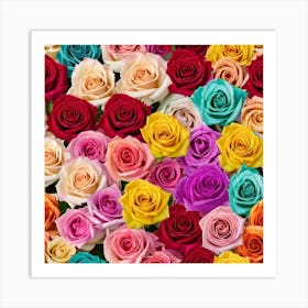 Colorful Roses 21 Art Print