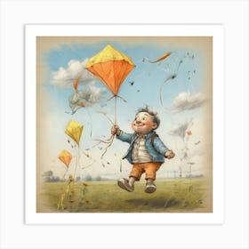 Kite Flying 1 Art Print