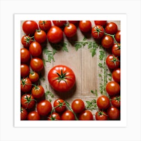 Red Tomatoes In A Circle 3 Art Print