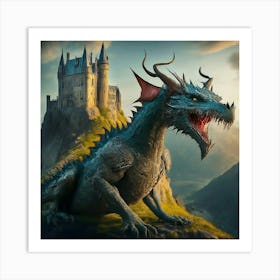 Dragon And Castle 1 Art Print