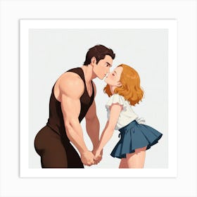 Kissing Couple 16 Art Print