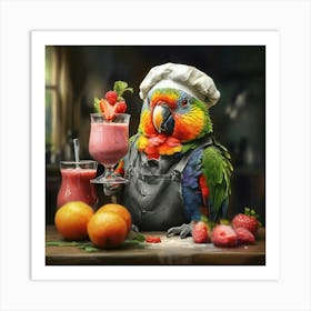 Chef Parrot 3 Art Print