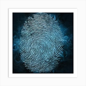 Fingerprint On A Black Background Art Print