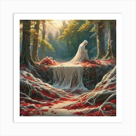 Woman In The Woods 43 Art Print