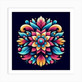 Colorful Floral Pattern 1 Art Print