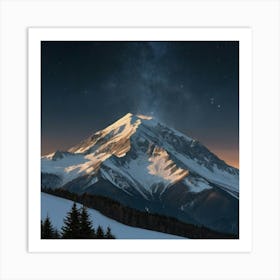 Mountain At Night Art Print