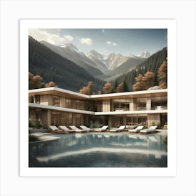 Modern House In The Mountains 1 Art Print