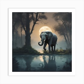 0 I Want A Picture Of An Elephant In The Forest With Esrgan V1 X2plus (1) Art Print