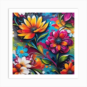 Colorful Flowers 13 Art Print