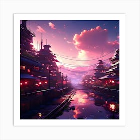 Japanese City Art Print