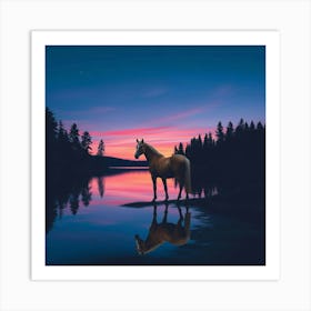 Sunset Horse 41 Art Print