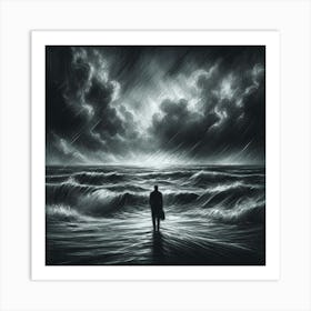 Man In The Water 2 Art Print