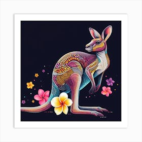 Kangaroo flowers Art Print
