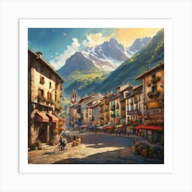 Mountain Village Art Print