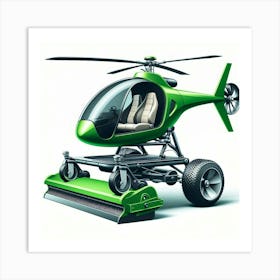 Helicopter Lawn Mower Art Print