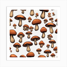 Mushrooms As A Logo Art Print