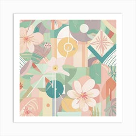 Abstract Floral Pattern 1 Art Print