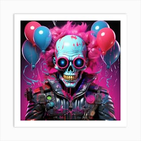 Skeleton With Balloons 1 Art Print