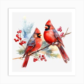 Cardinal Birds Art Print