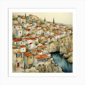 Greece Village 1 Art Print