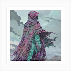 Woman In A Cloak Art Print