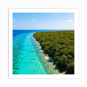 Aerial View Of A Tropical Island 9 Art Print