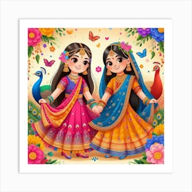 Two Indian Girls 2 Art Print