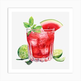 Watermelon Cocktail 2 Art Print