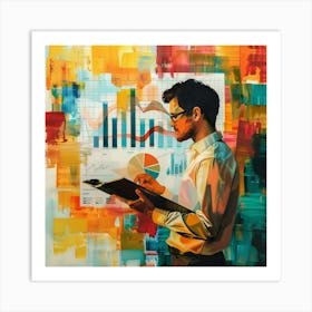 Businessman With Clipboard Art Print