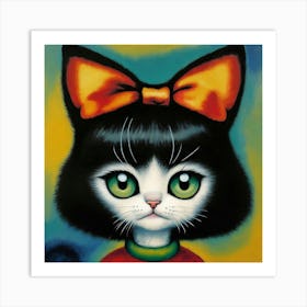 Kitty's New Bow Art Print