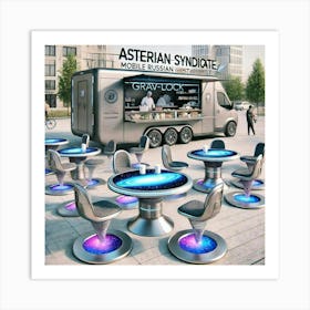 A Futuristic Outdoor Dining Area For A Mobile Russ Art Print