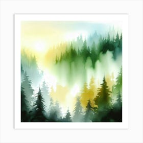 Watercolor Forest Art Print